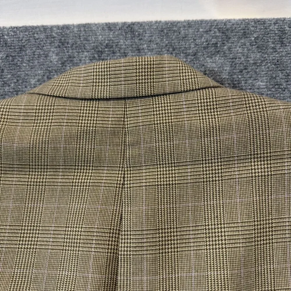 Lauren Ralph Lauren Mens Tan Glen Plaid Blazer Sport Coat 2 Button Classic